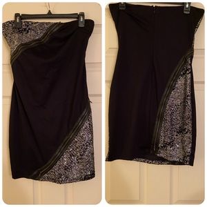 Nikibiki Black/silver Bodycon Mini Strapless
